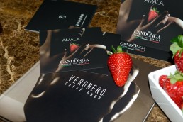 Merchandising dei due brand: Veronero Caffé e Candonga Fragola Top Quality®
